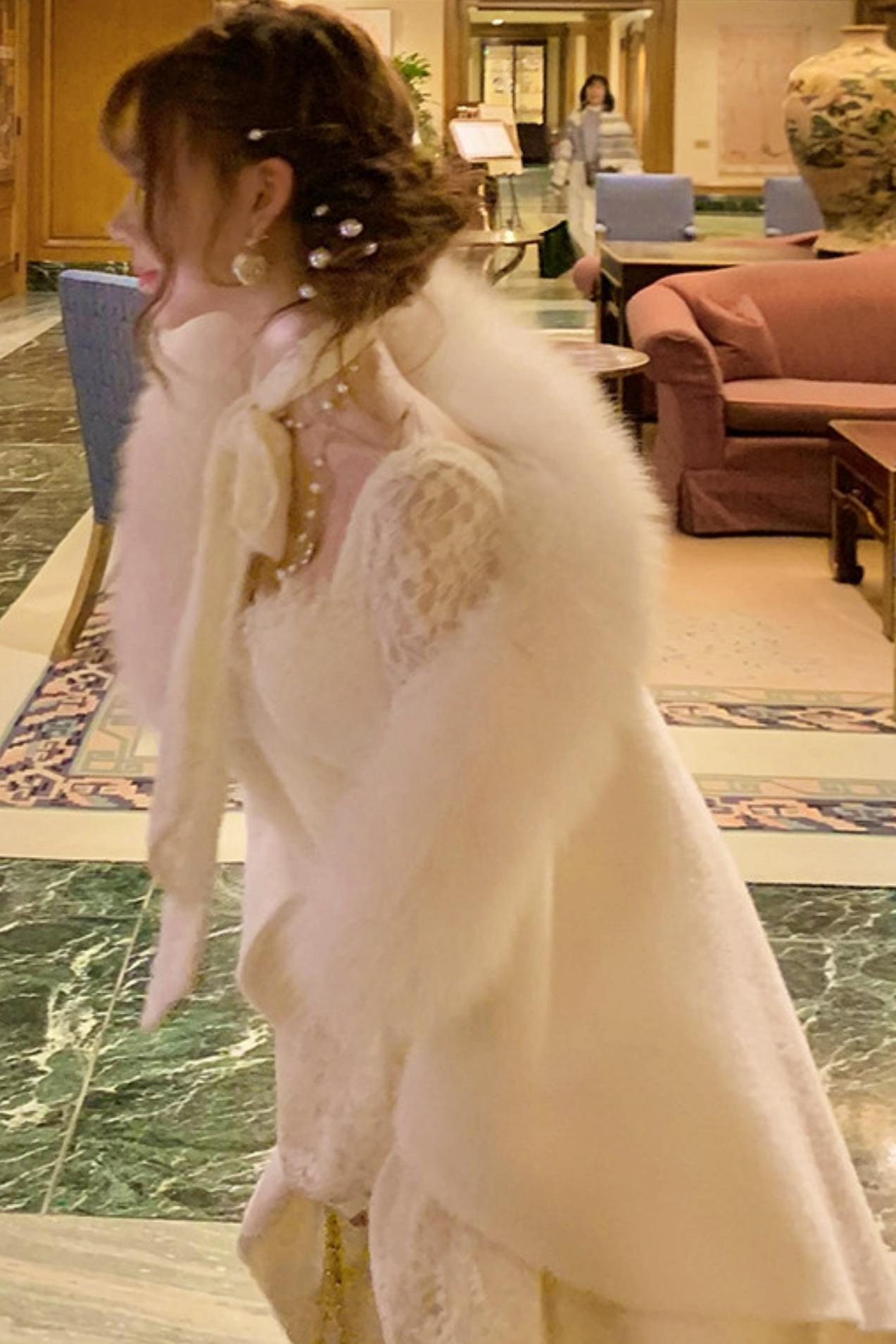 フレンチスタイルレースマーメイドドレス