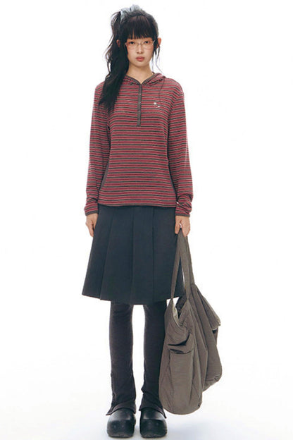 プリーティッドエーラインミディスカート