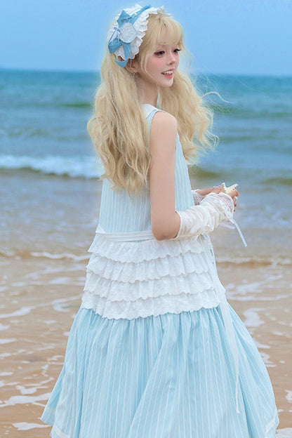 Blue Marine Fairy Lace Lolita Dress + Top + Skirt