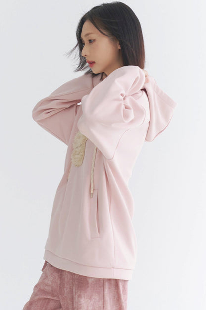 Gravity Museum Plush Puppy Sweatshirt - Women's Winter Comfort Top 2024