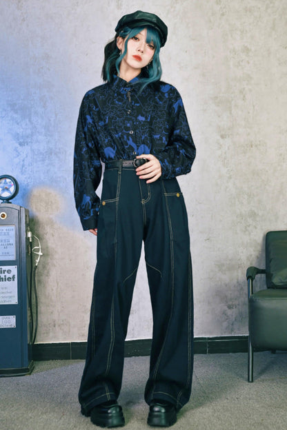 Stellar Meow Full Print Blouse