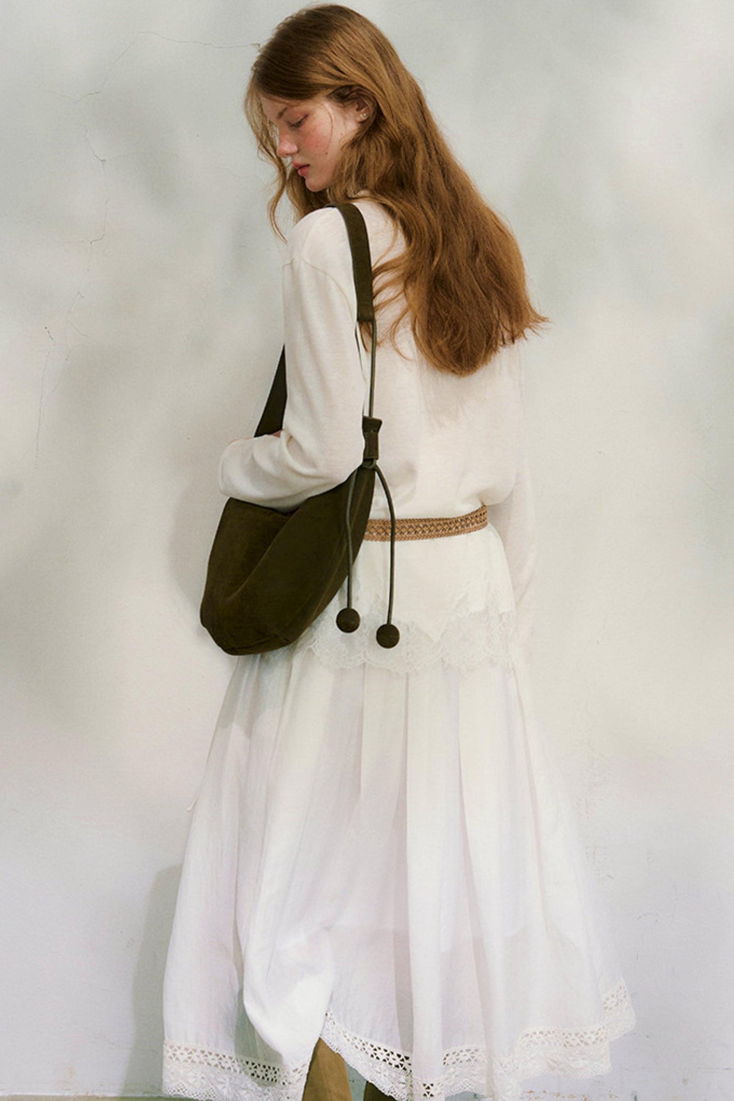 コットンレースチェックスカート