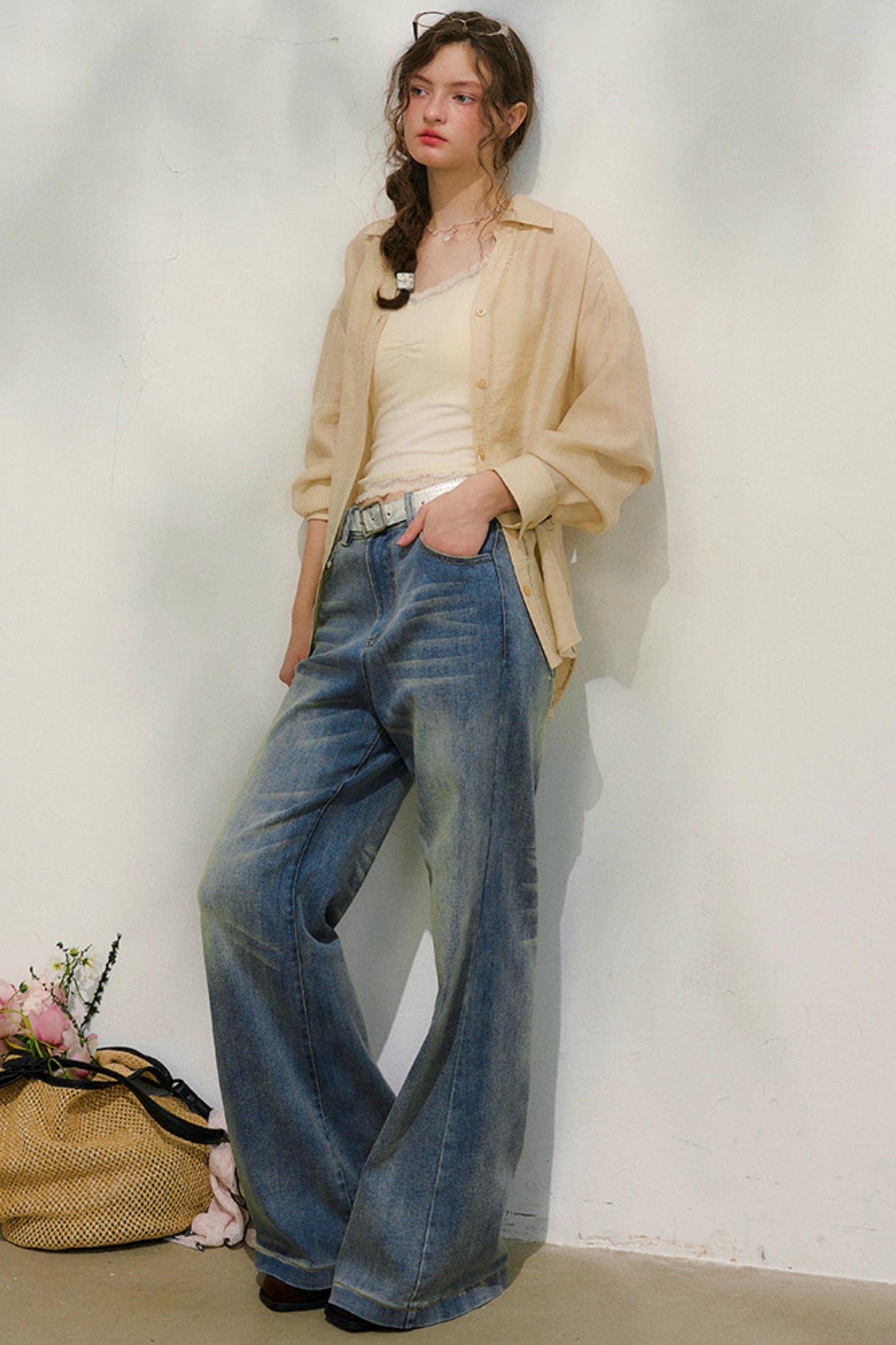 ルーズデニムパンツ