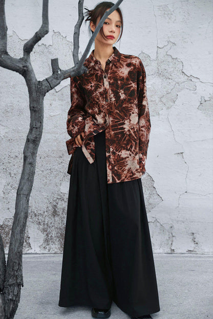 ダークモードワイドレッグパンツ