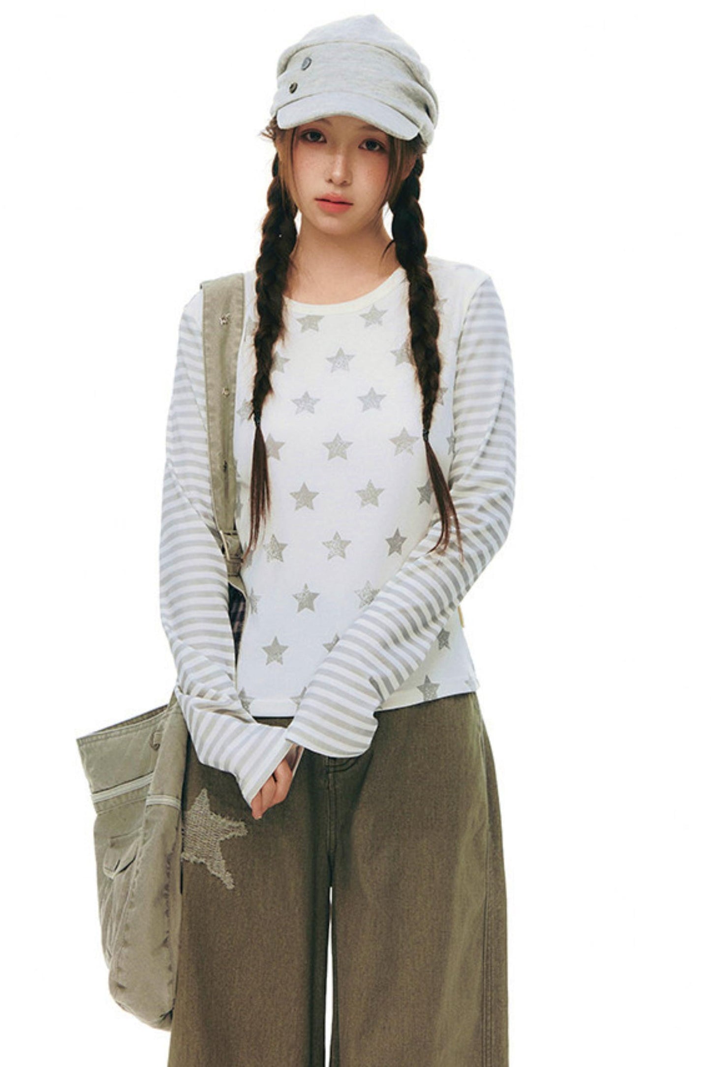스타 보더 패치워크 탑