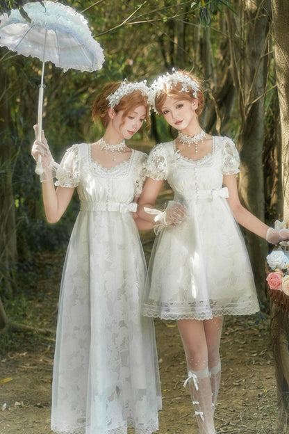 ホワイティトップス＋ストラップロリータドレス＋ヘアアクセサリー