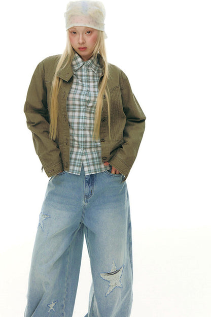 Plaid Y2K Fitted Top