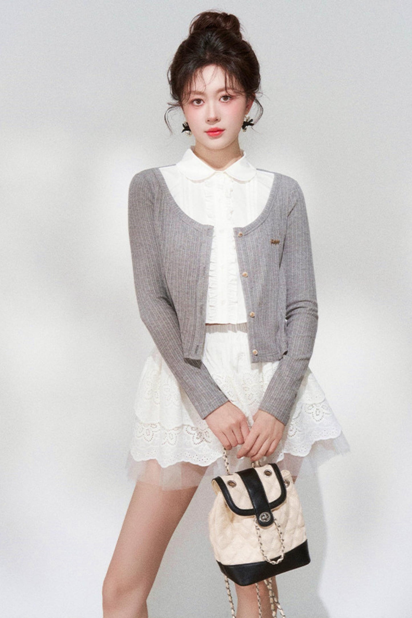 French Style Knit Cardigan + Skirt
