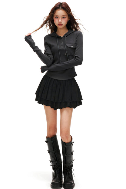 スエードラッフルドスカート