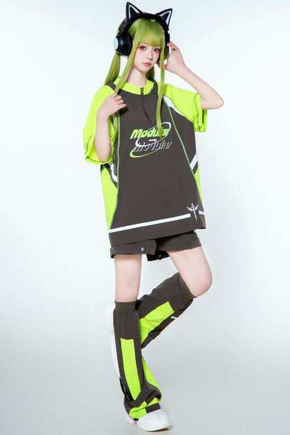 Pre-Order Item: Y2K Subculture Cyber T-Shirt + Shorts + Leg Covers