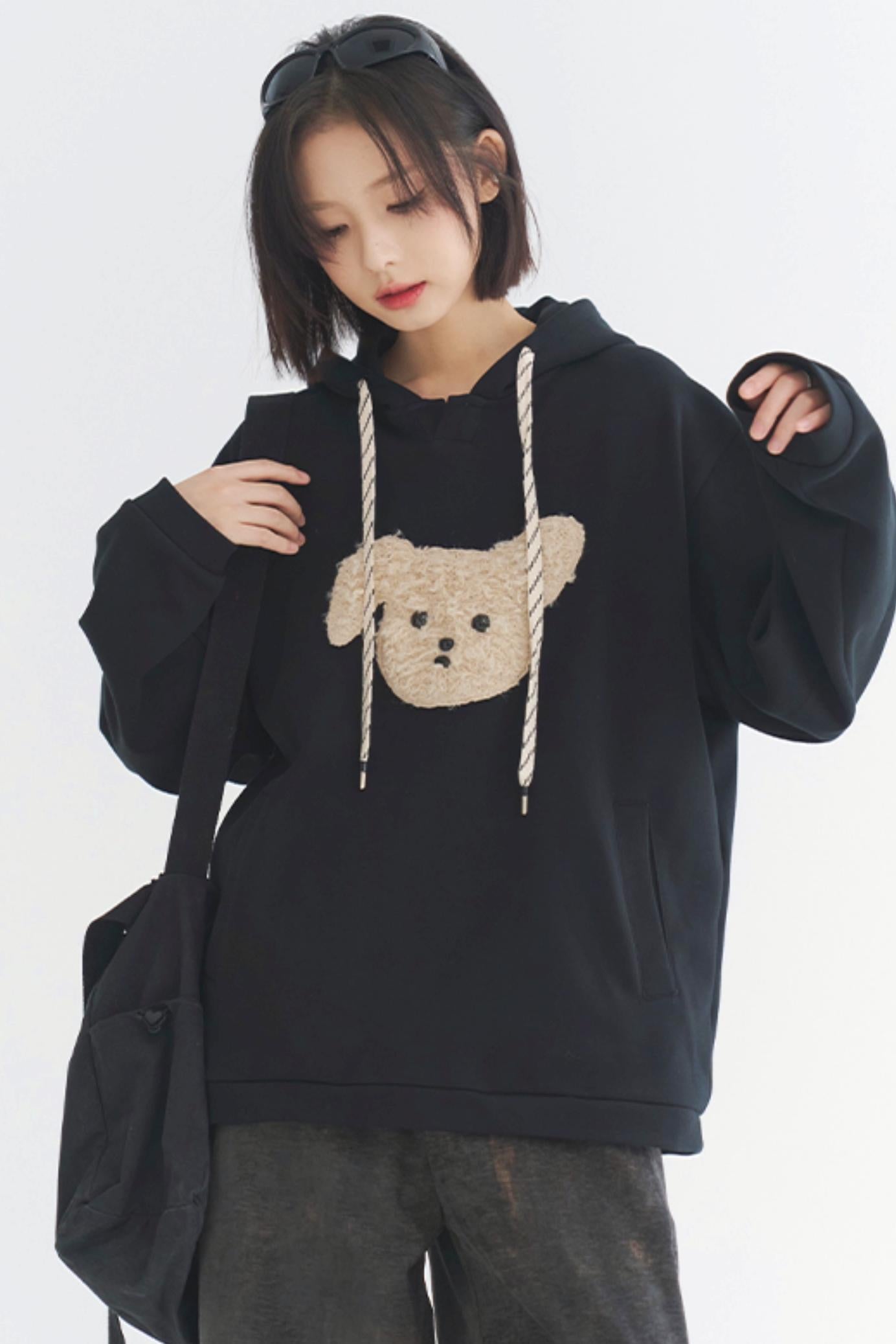 Gravity Museum Plush Puppy Sweatshirt - Women's Winter Comfort Top 2024