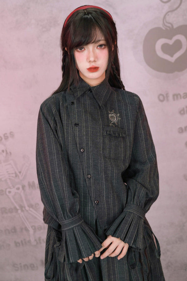 Eden gris de estilo vintage bordada + falda