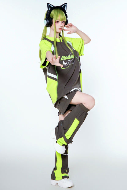 Pre-Order Item: Y2K Subculture Cyber T-Shirt + Shorts + Leg Covers