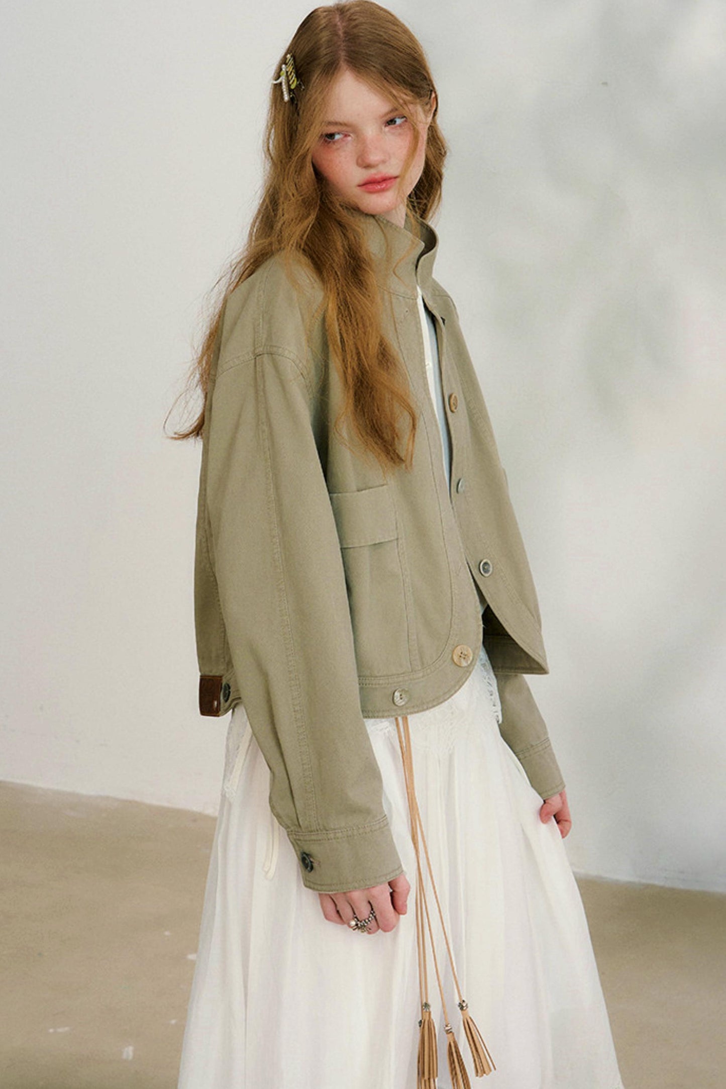 コットンレースチェックスカート