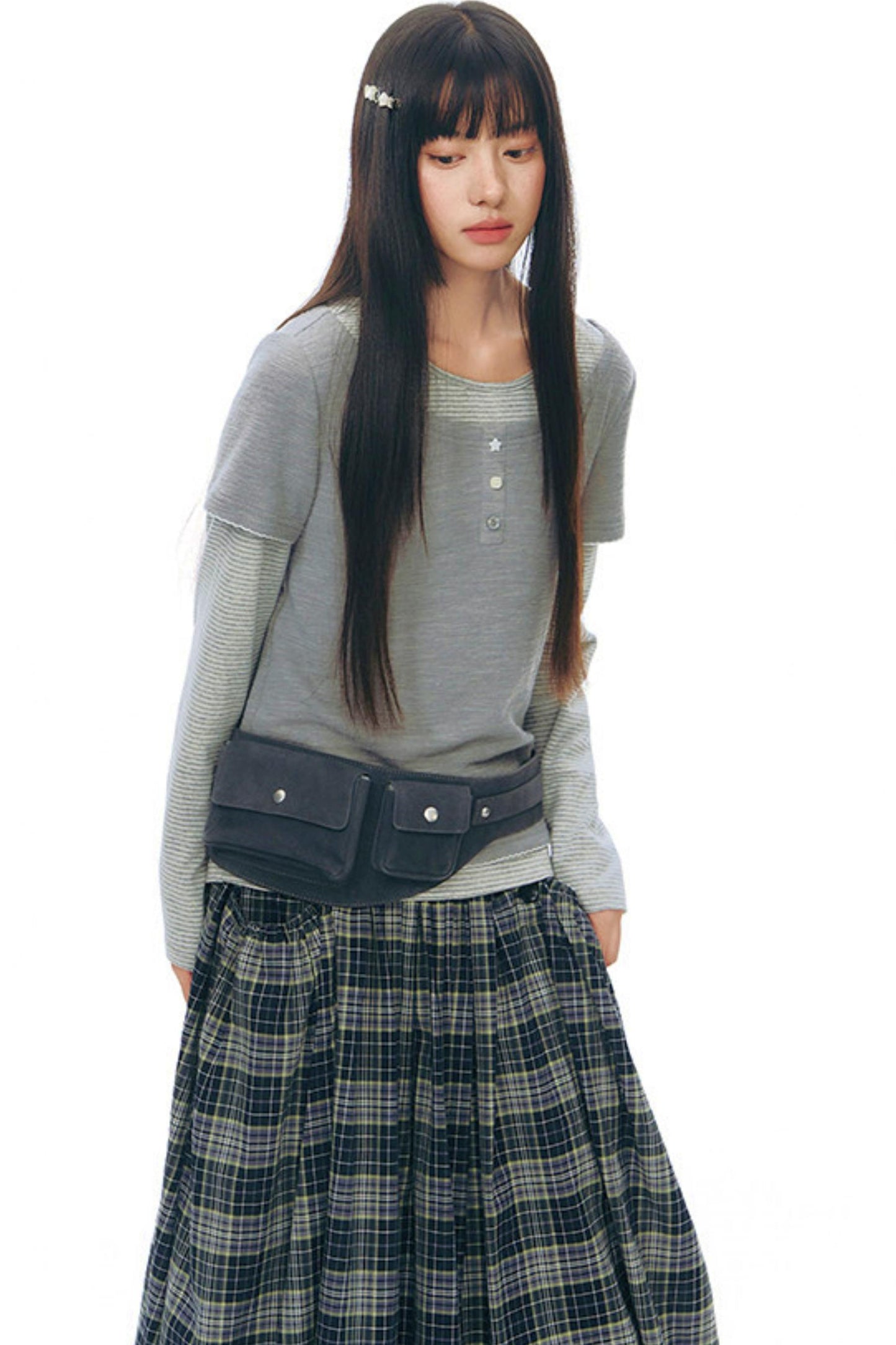 チェックレトロミディスカート