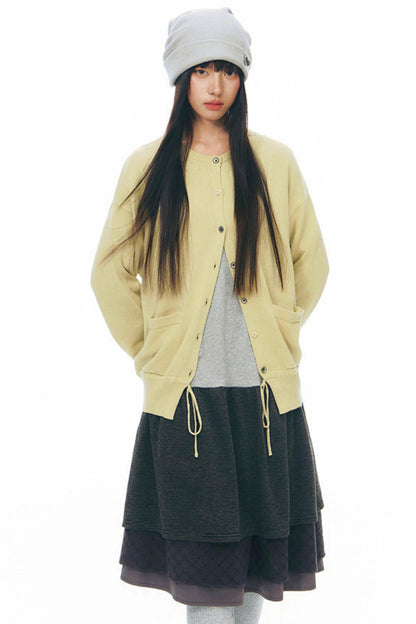 Cardigan in maglia con coulisse