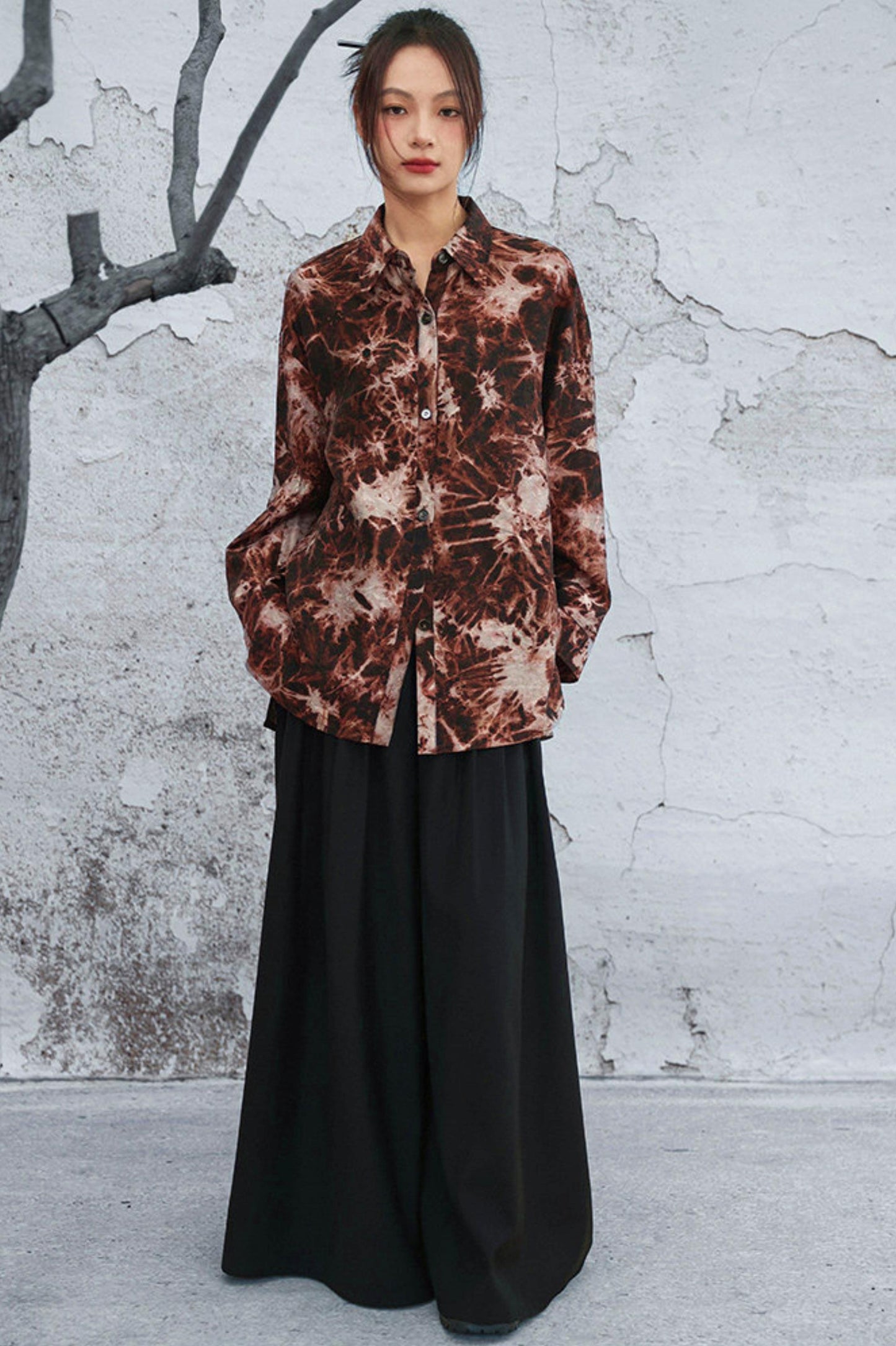 ダークモードワイドレッグパンツ