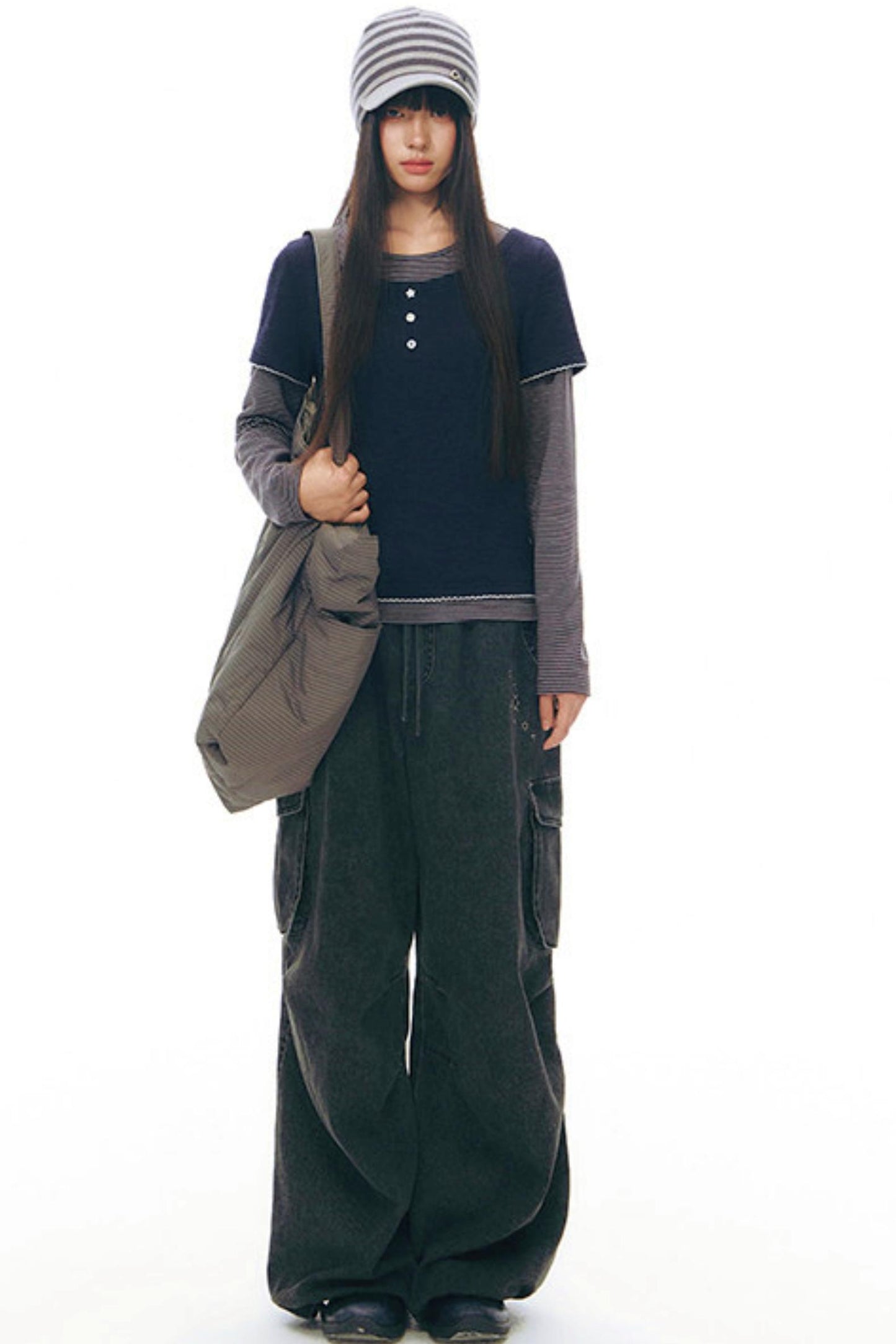 コントラストカラーレイヤートップス