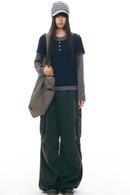 コントラストカラーレイヤートップス