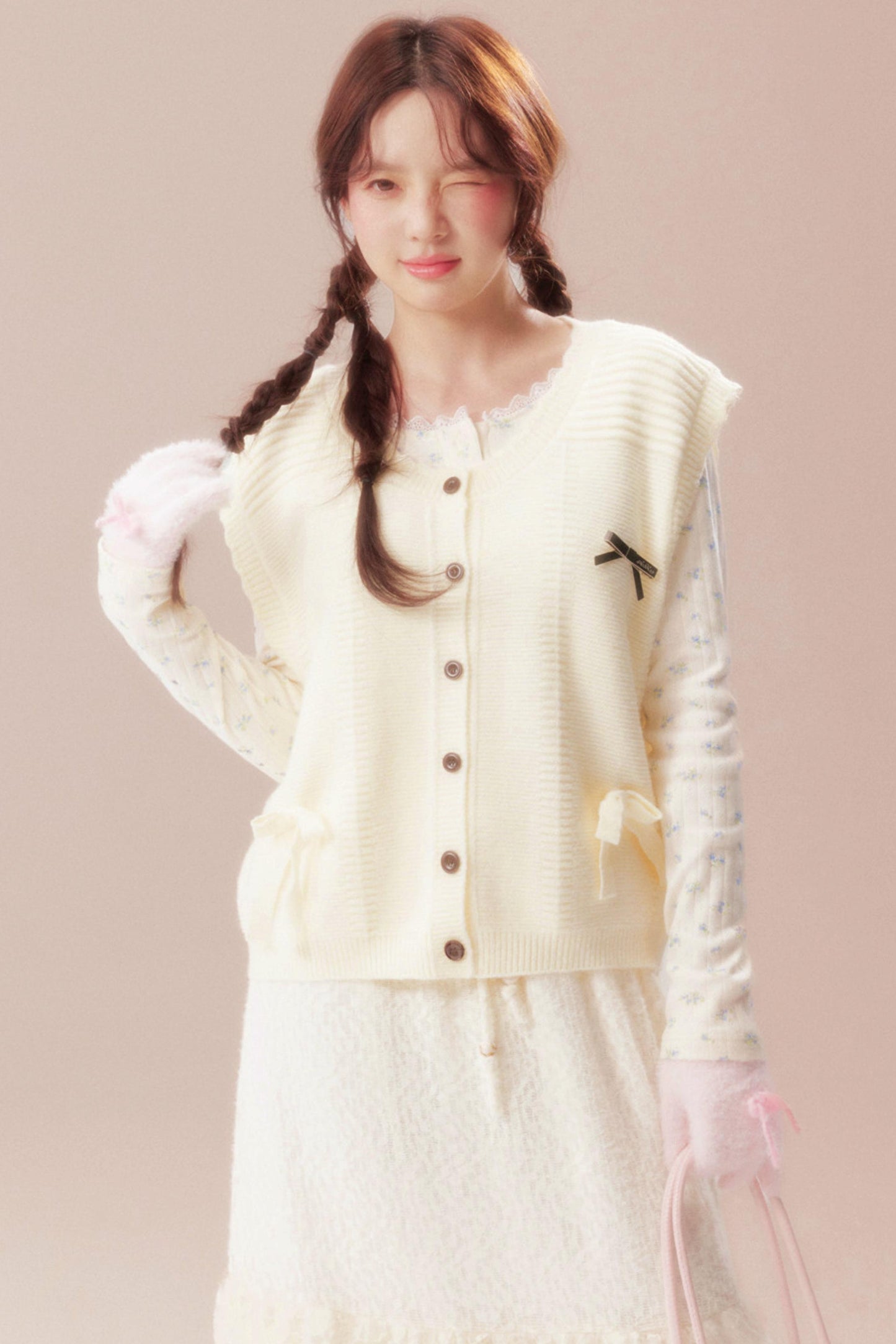 ムーンライトソングリボンニットベスト