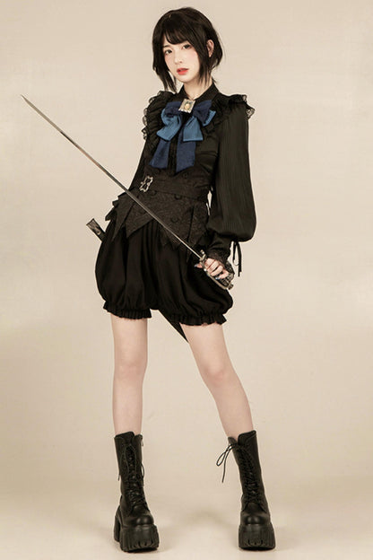 【予約商品】エレガントシフォンランタン袖シャツ