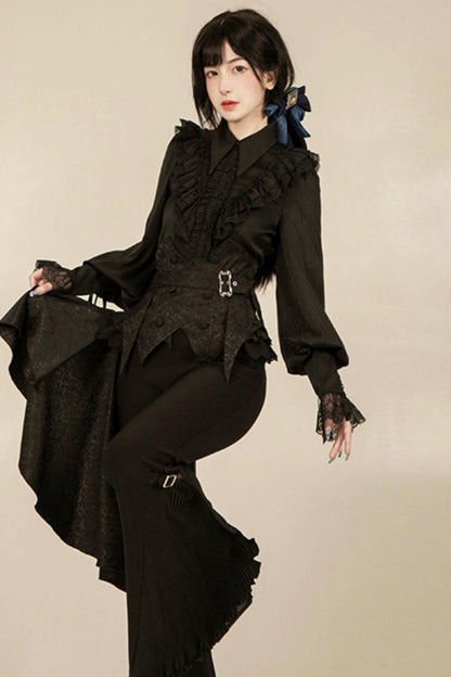 【予約商品】エレガントシフォンランタン袖シャツ