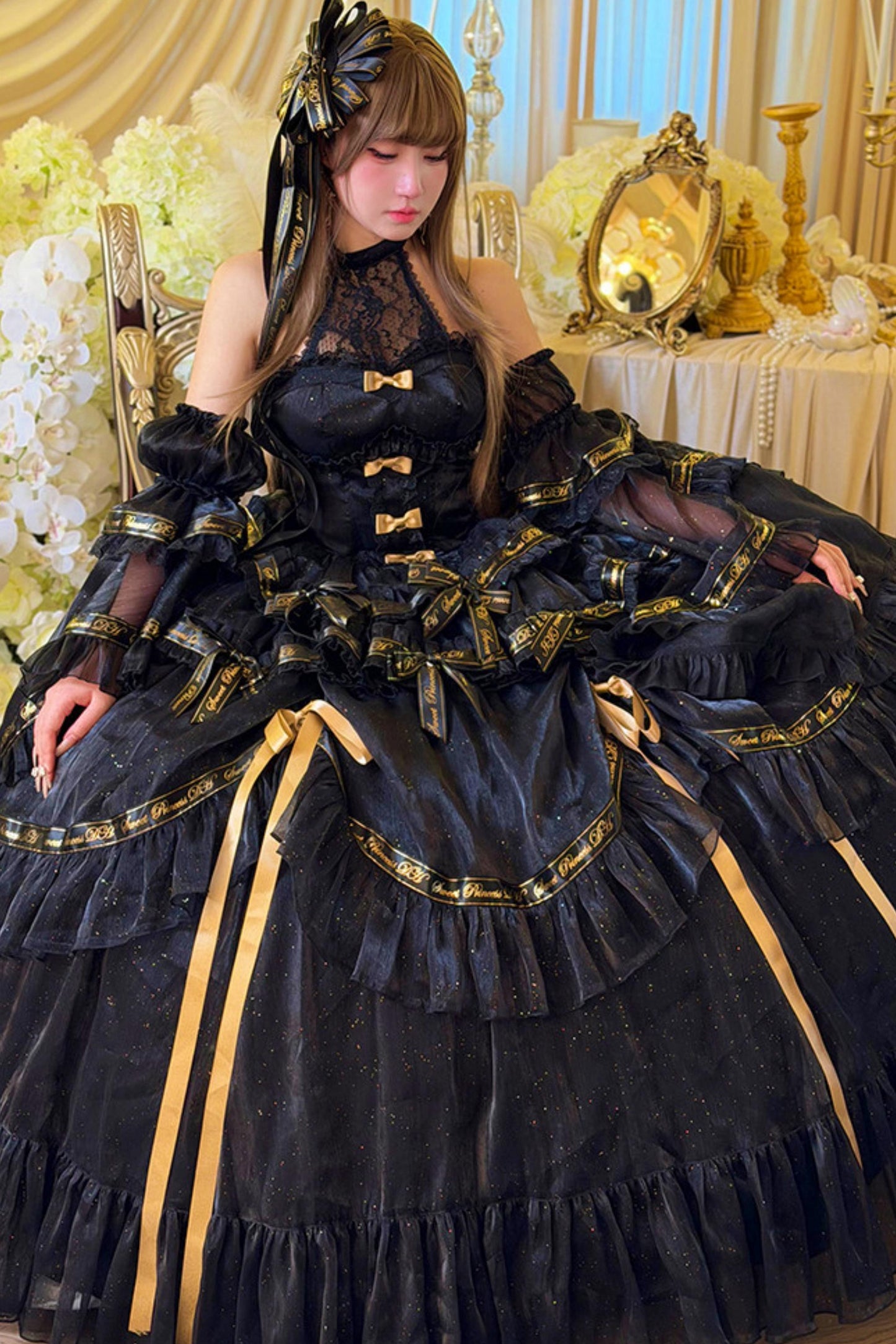 Elegant Gothic Lolita Dress + Accessories