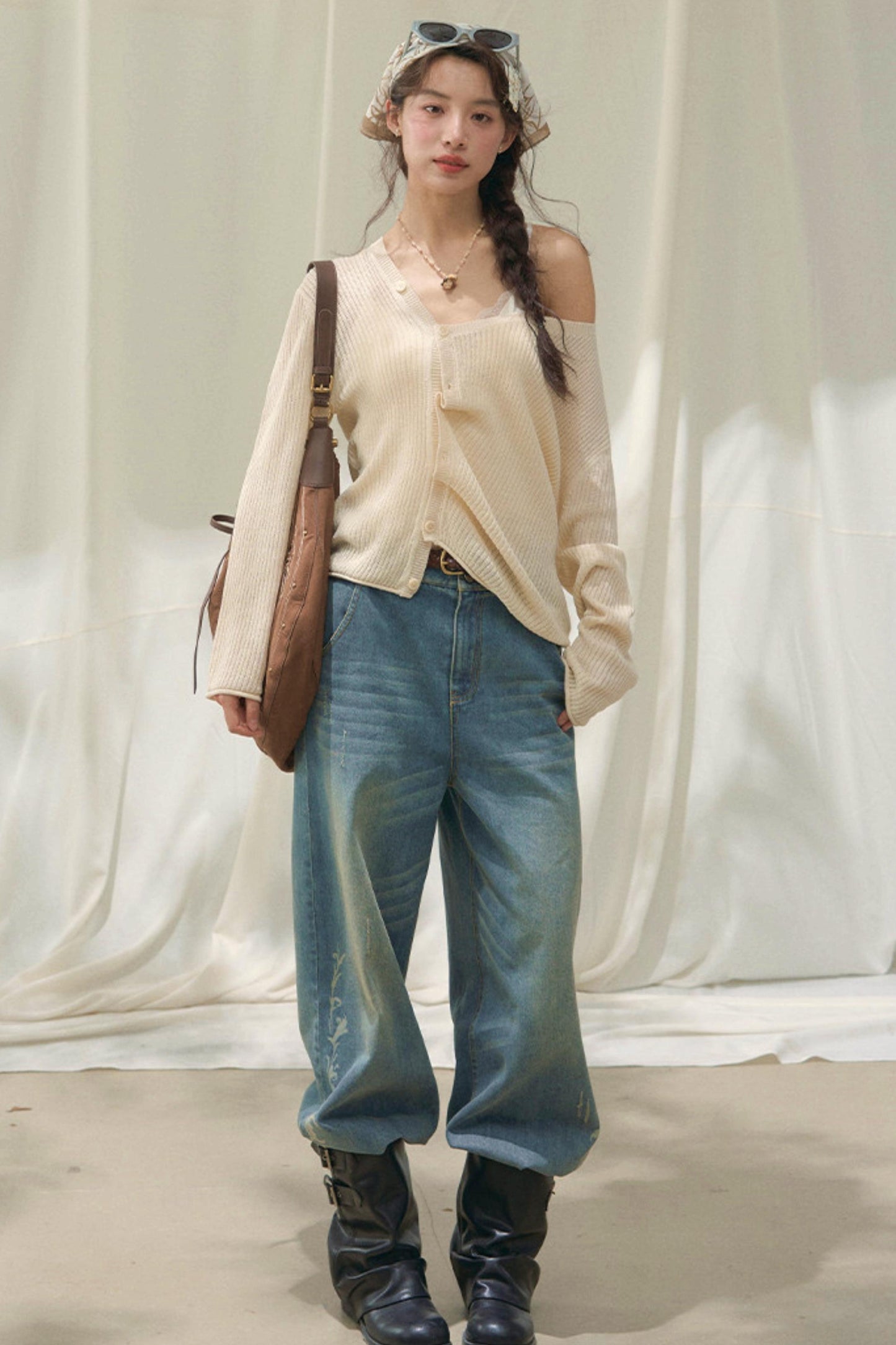 Laser Embossed Vintage Jeans