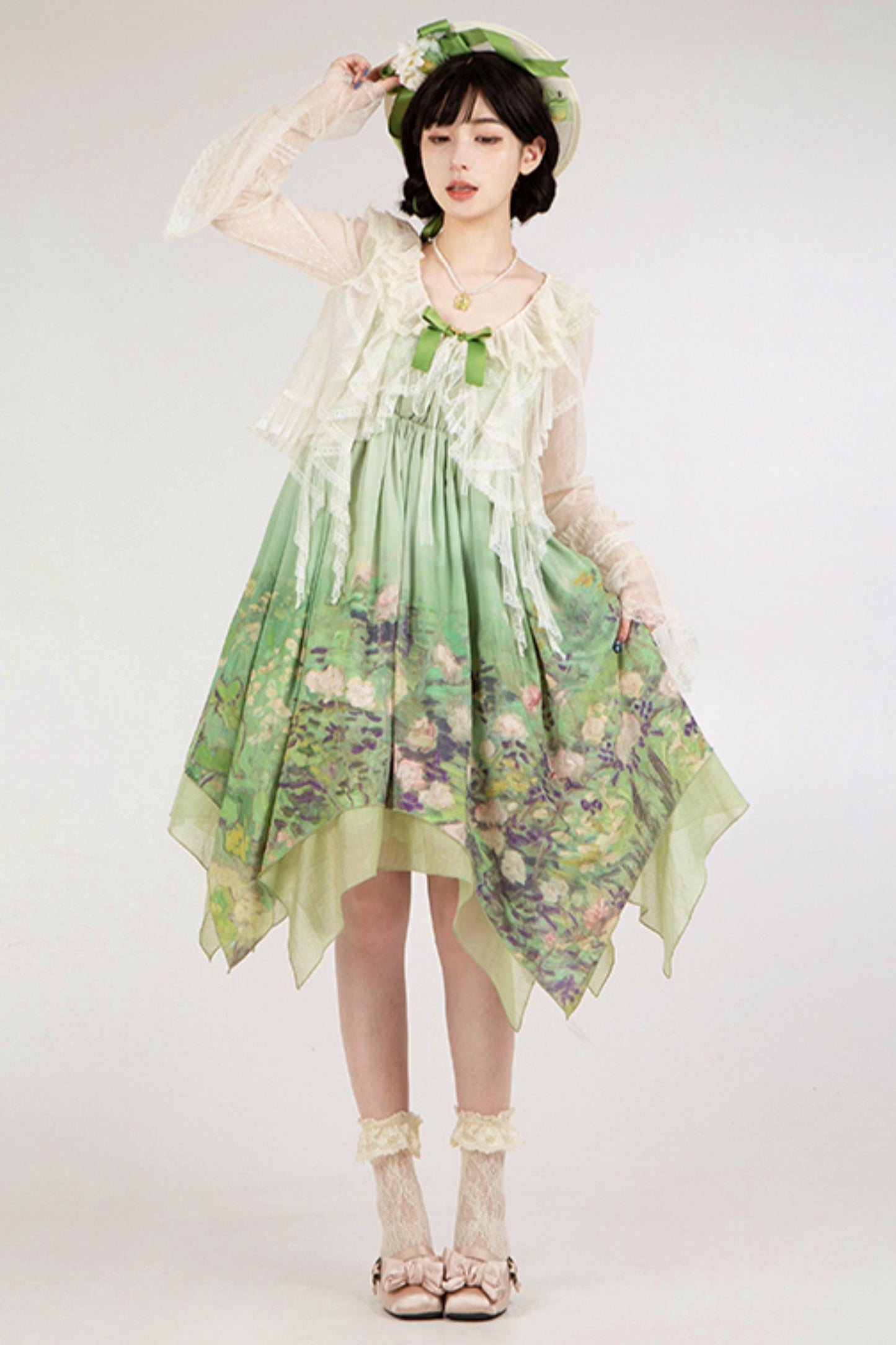 クラシックシフォンローズドレスセットアップ