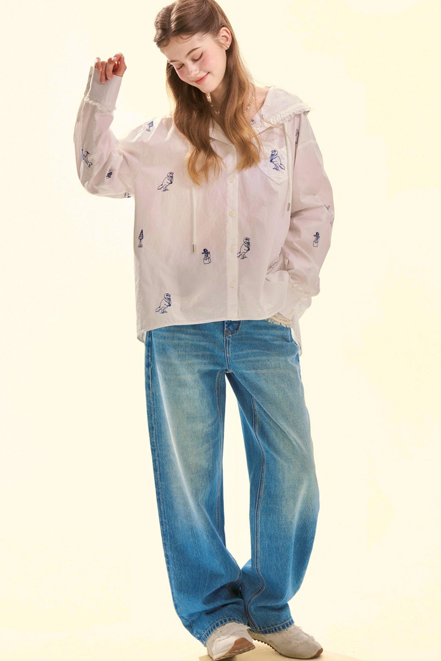 Spitzen-Vintage-Jeansstoff