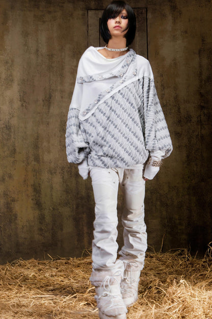 Stacked Collar Batwing Top