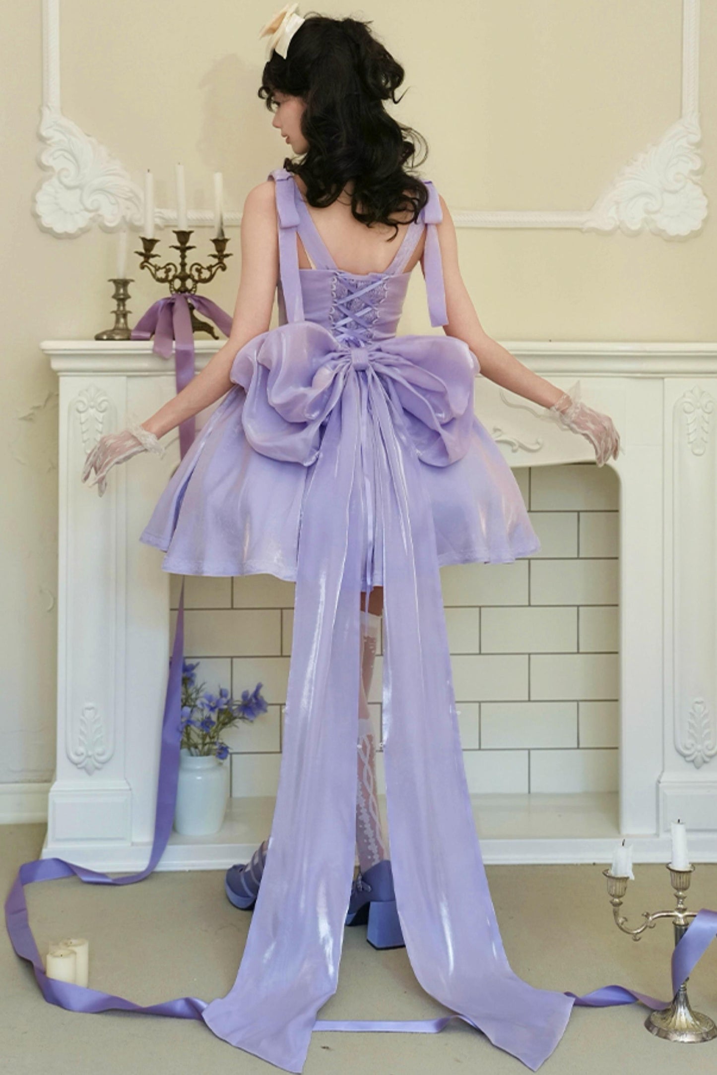 バブルシーヘリンボーンロリータジャンパースカートロリータセットアップ