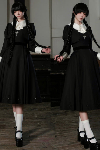 [Vorbestellung] Gothic White Night Kleid + Accessoires