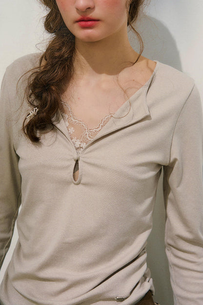 클라우드 씨더 레이스 패치워크 탑