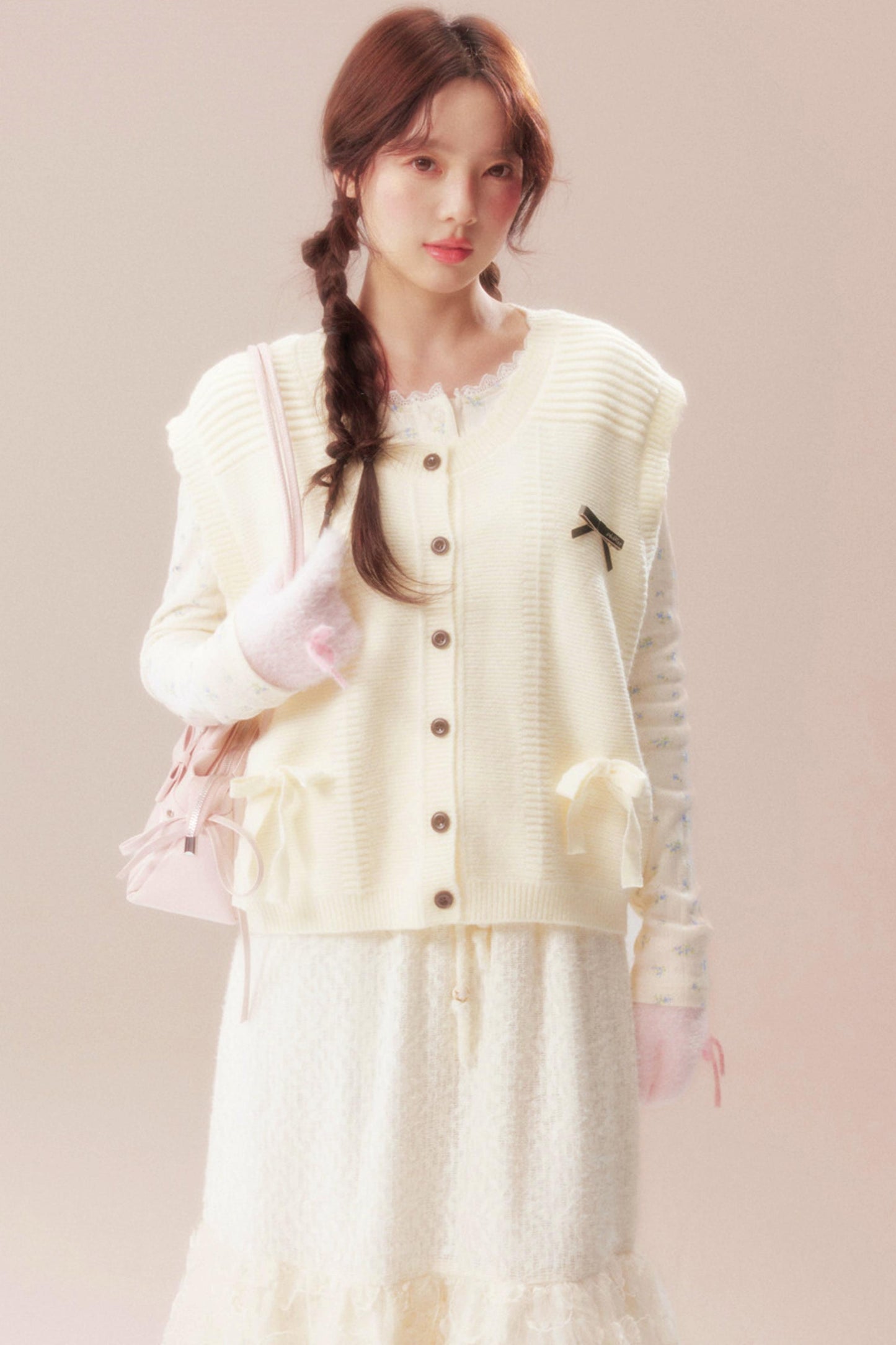 ムーンライトソングリボンニットベスト