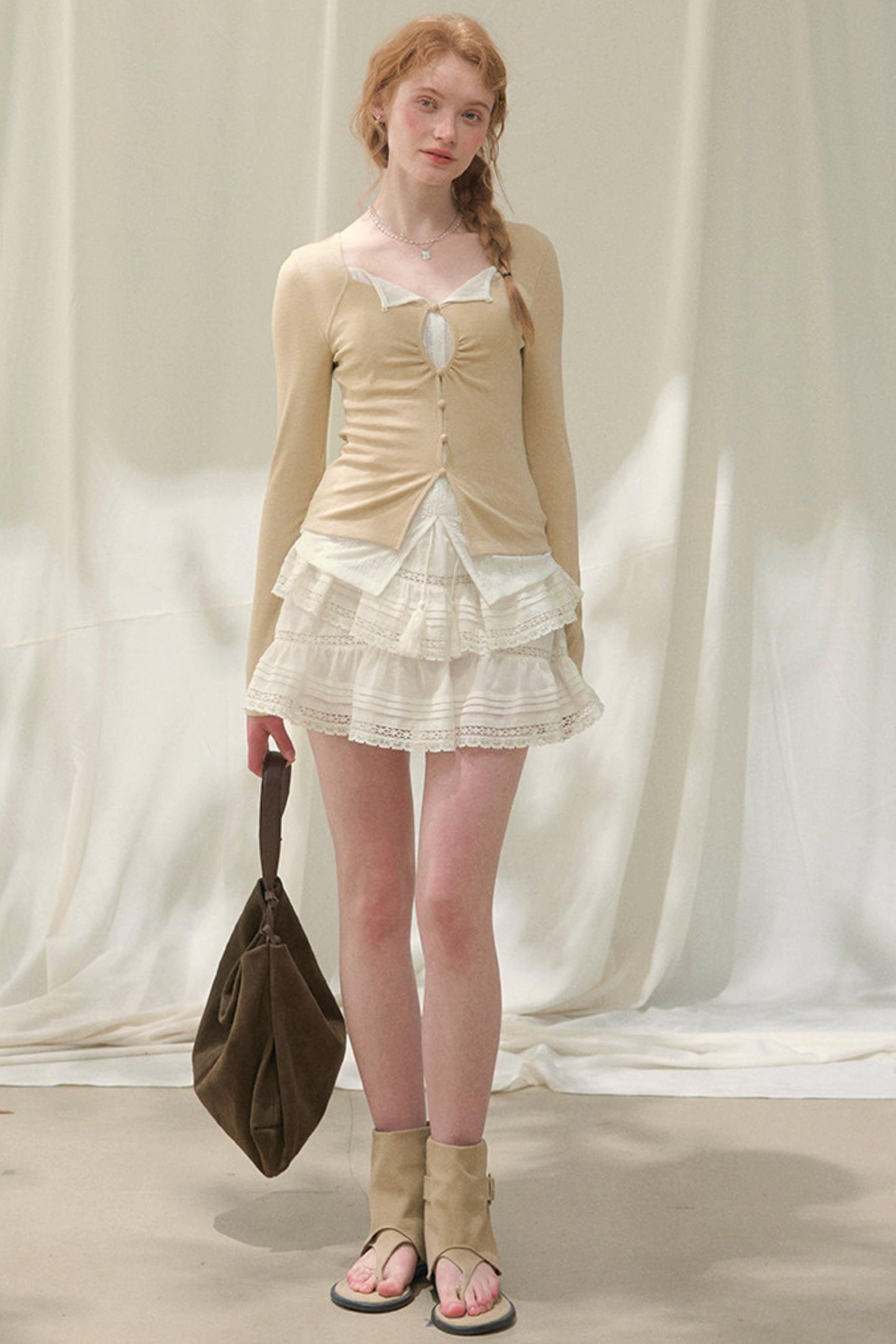 Seashell Lace Layered Top