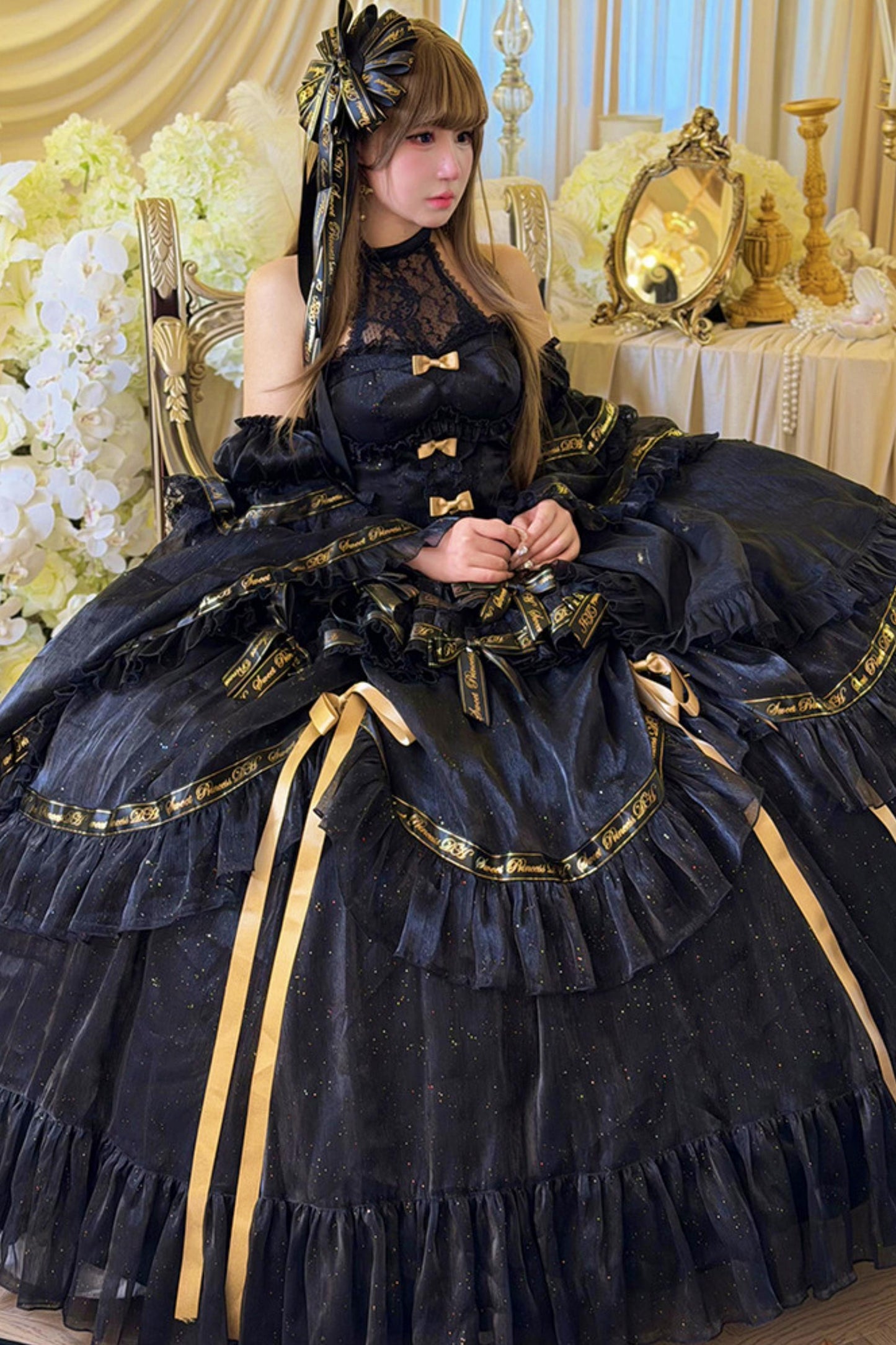 Elegant Gothic Lolita Dress + Accessories