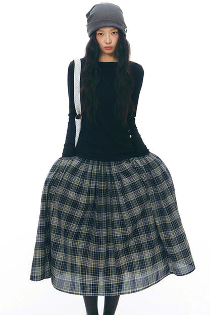 Y2Kボタンレイヤードトップス