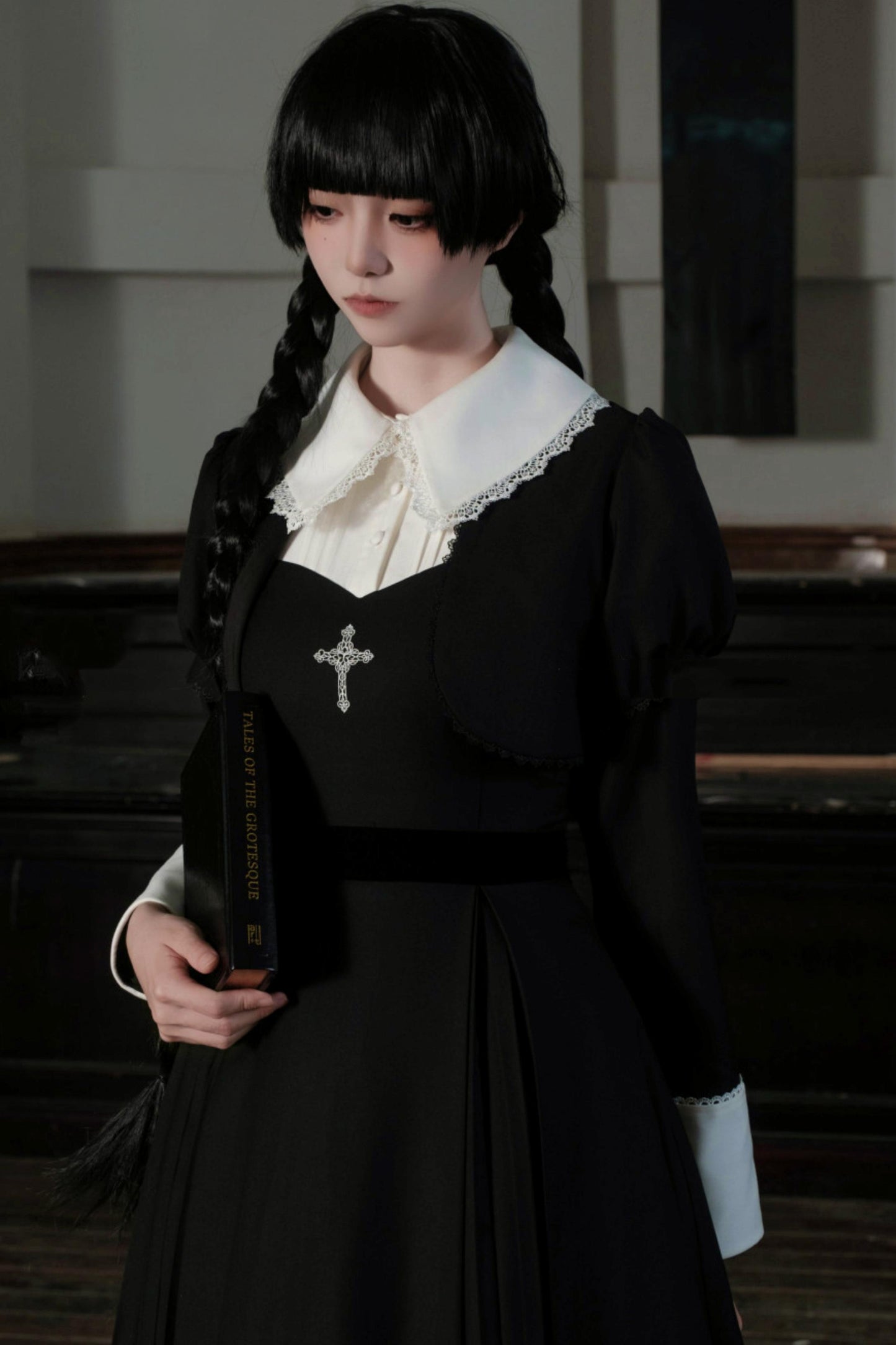 [Vorbestellung] Gothic White Night Kleid + Accessoires