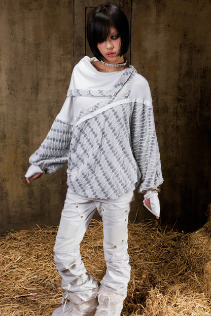 Stacked Collar Batwing Top