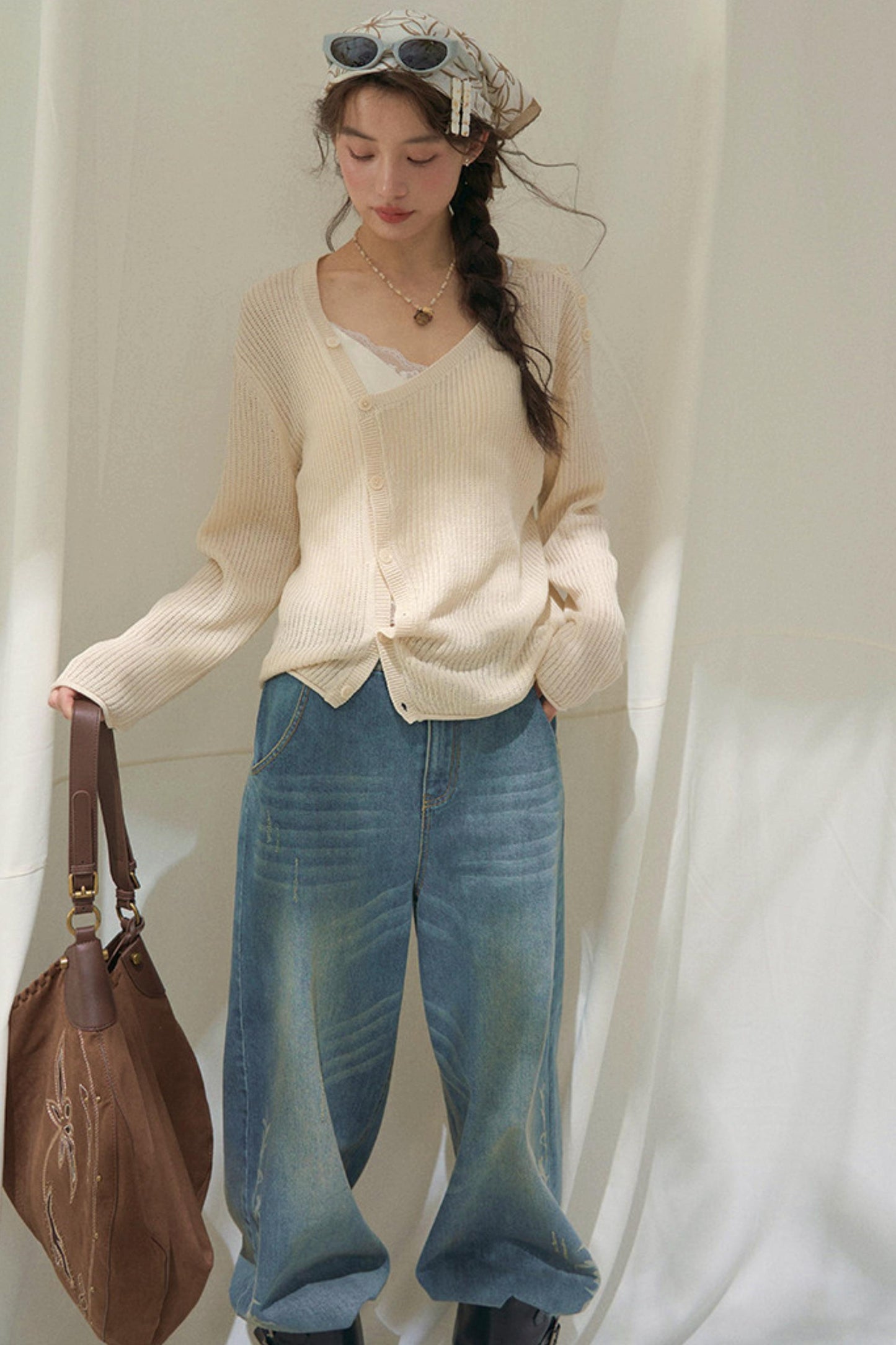 Laser Embossed Vintage Jeans