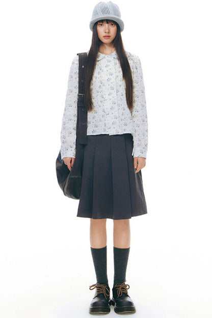 プリーティッドエーラインミディスカート