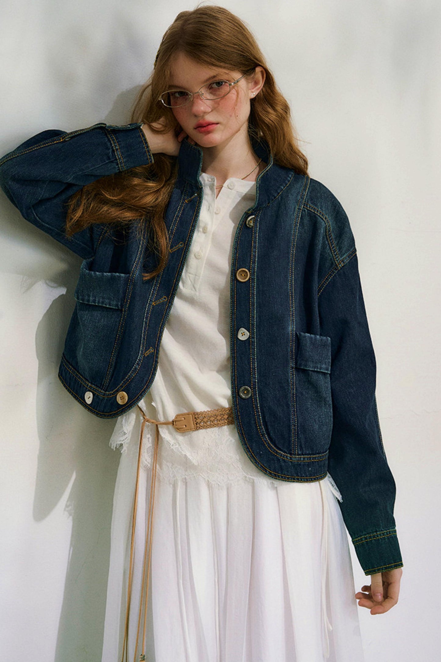 コットンレースチェックスカート