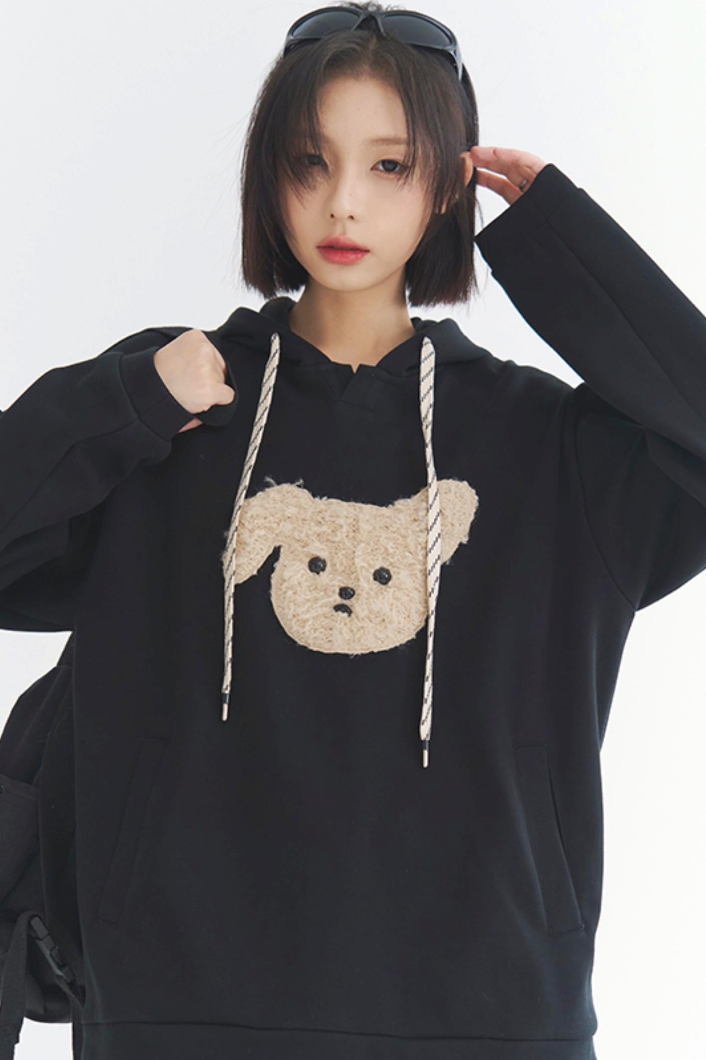 Gravity Museum Plush Puppy Sweatshirt - Women's Winter Comfort Top 2024