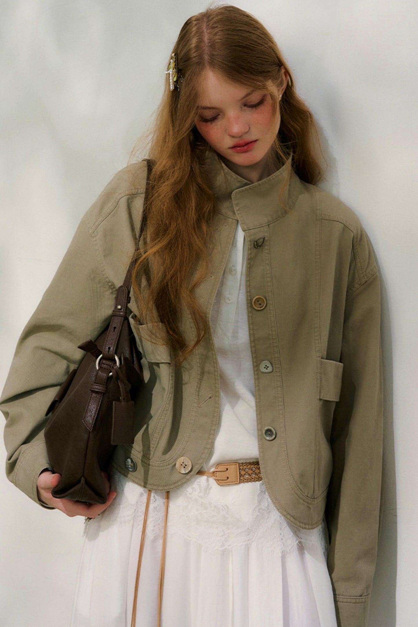 スウェイングシルエットレースブラウス