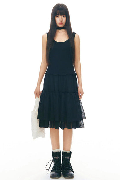 Robe chasuble en tulle Y2K