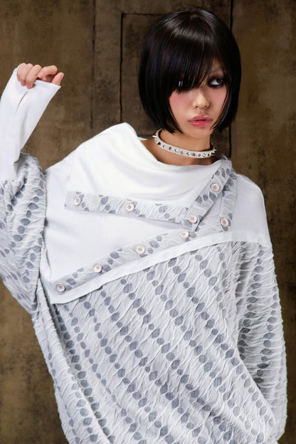 Stacked Collar Batwing Top