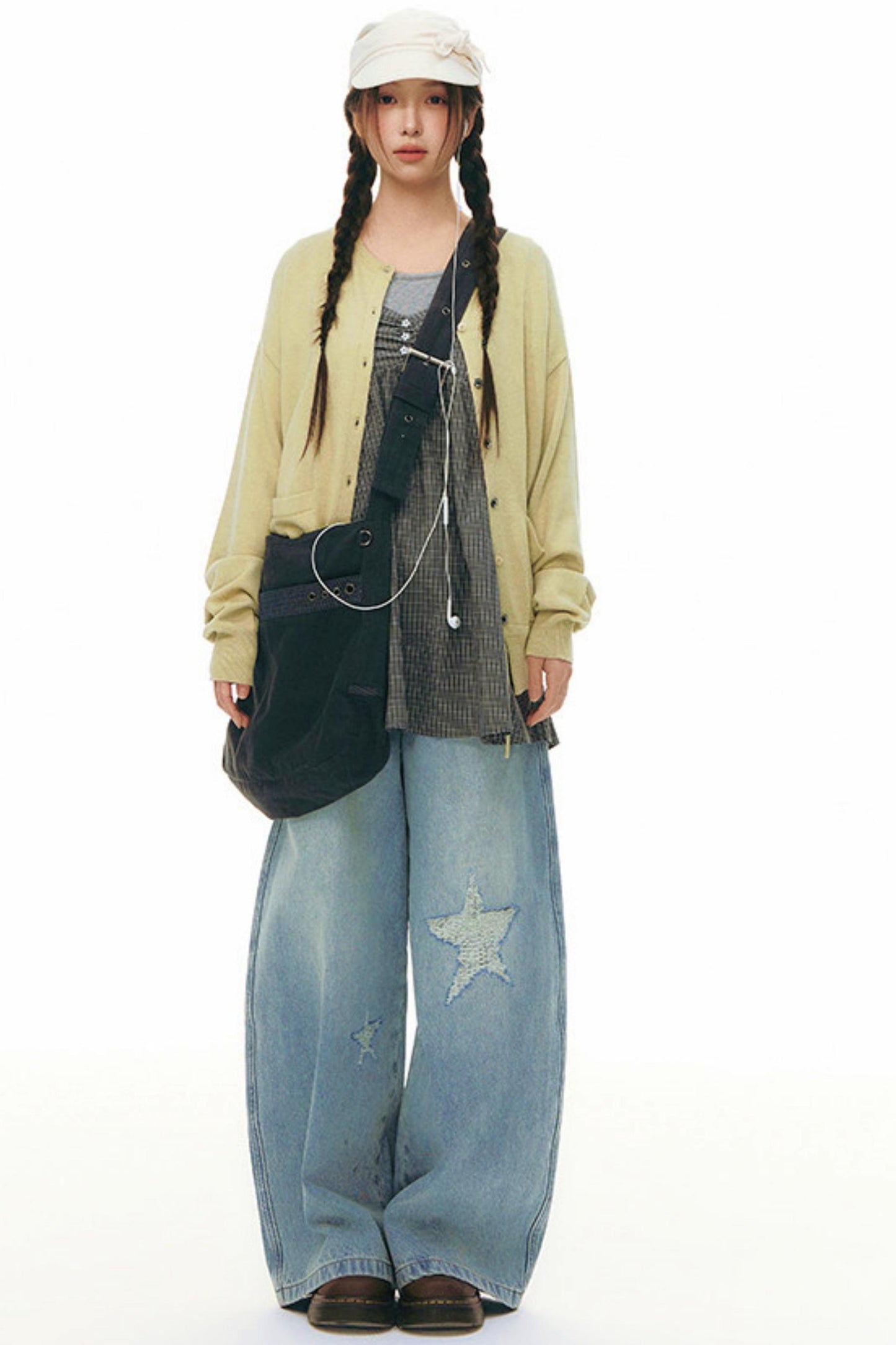 Star Wide Leg Denim Pants