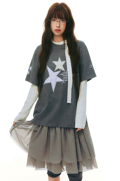 Robe chasuble en tulle Y2K