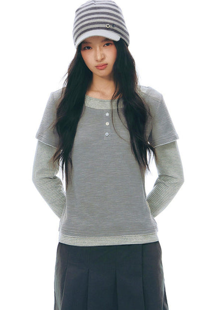 コントラストカラーレイヤートップス